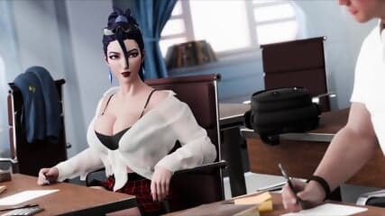 For The Sake Of The Exam, The Student girl Is Ready To Let 4 Dicks Into Her Ass At Once. Exciting Animation Gang bang With Double Penetration And Anal Fucking