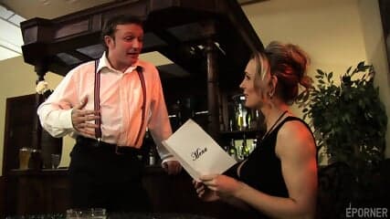 Busty Blonde Fucked In Restaurant