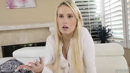 A blonde babysitter takes care of her employer