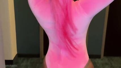 Pink Hair Ebony With A Nice Ass