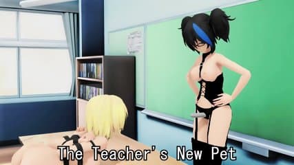 The Teacher s New Pet (Yuri Bondage Sex / Foot Fetish) - 3D MMD