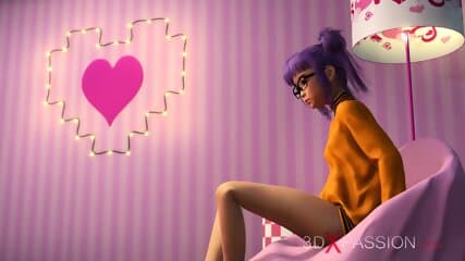 Cute japanese teen in glasses gets fucked in the candy room