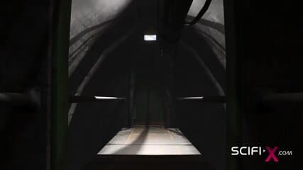 Sex Cyborg Monster Plays With A Young Horny Hottie In The Sci-fi Dungeon