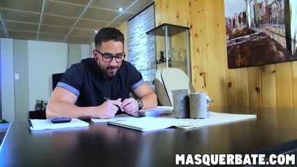 Big cock professor Zack does solo masturbation at home
